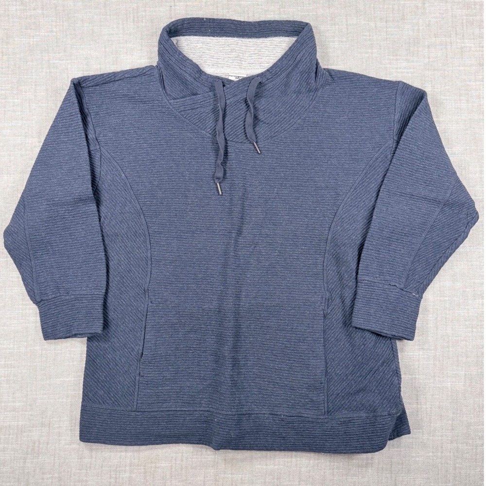 Kirkland Signature Navy Blue Ribbed Funnel Neck Pullover Sweatshirt XXL 7999985